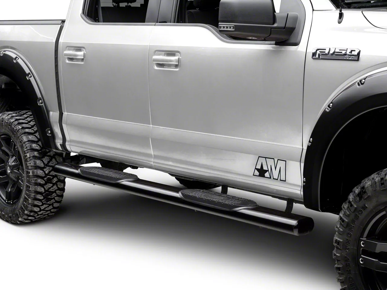 SEC10 F-150 Side Accent Decal with AM Logo; Matte Black T527980 (97-25 ...