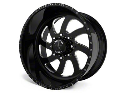 American Force 76 Blade SS Gloss Black Machined 6-Lug Wheel; 20x12; -40mm Offset (07-13 Silverado 1500)