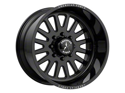 American Force F20 Atom SS Gloss Black Machined 6-Lug Wheel; 20x14; -73mm Offset (07-13 Silverado 1500)