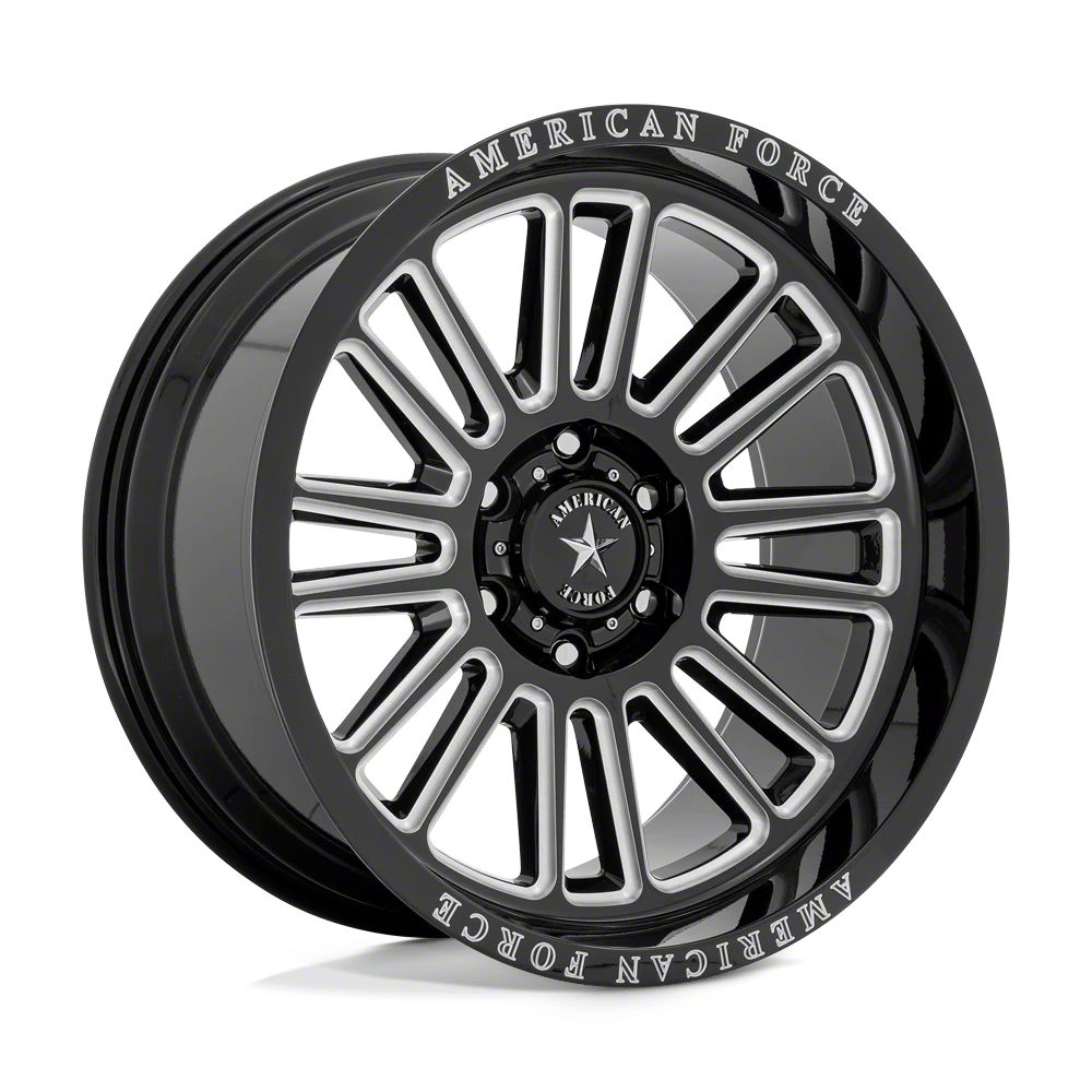 American Force Yukon Weapon Gloss Black Milled 6-Lug Wheel; 20x10 ...