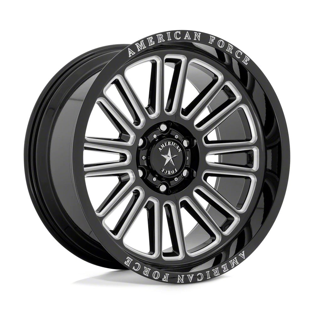 American Force Yukon Weapon Gloss Black Milled 6-lug Wheel; 22x10 