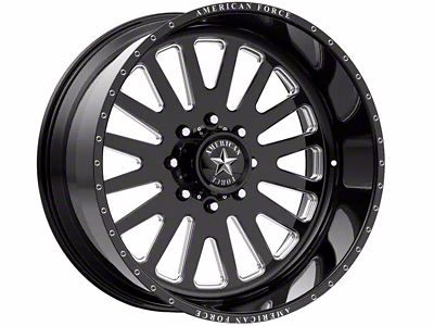 American Force F20 Atom SS Gloss Black Machined 8-Lug Wheel; 24x12; -40mm Offset (11-16 F-250 Super Duty)