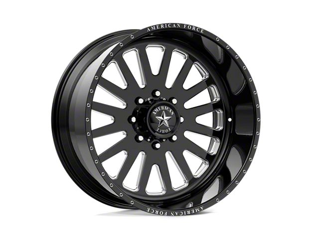 American Force F20 Atom SS Gloss Black Machined 6-Lug Wheel; 24x11; 0mm Offset (14-18 Sierra 1500)