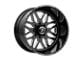 American Force B02 Trax SS Gloss Black Machined 8-Lug Wheel; 22x12; -40mm Offset (17-22 F-250 Super Duty)