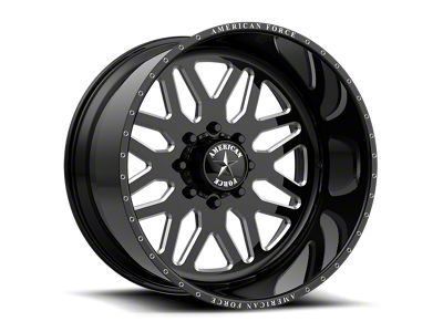 American Force B02 Trax SS Gloss Black Machined 8-Lug Wheel; 20x10; -25mm Offset (94-02 RAM 3500 SRW)