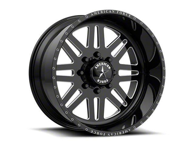 American Force 09 Liberty SS Gloss Black Machined 6-Lug Wheel; 24x11; 0mm Offset (99-06 Sierra 1500)