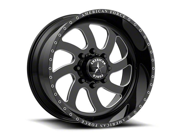 American Force 76 Blade SS Gloss Black Machined 6-Lug Wheel; 24x11; 0mm Offset (99-06 Sierra 1500)