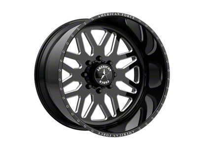 American Force B02 Trax SS Gloss Black Machined 8-Lug Wheel; 22x12; -40mm Offset (23-24 F-350 Super Duty SRW)