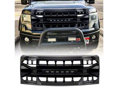 American Modified Armor Upper Replacement Grille with LED Off-Road Lights; Gloss Black (09-14 F-150, Excluding Raptor)