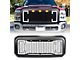 American Modified Raptor Style Mesh Upper Replacement Grille with DRL and Turn Signal Lights; Matte Black (11-16 F-250 Super Duty)