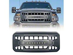 American Modified Armor Upper Replacement Grille with LED Off-Road Lights; Black (11-16 F-350 Super Duty)