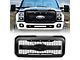 American Modified Raptor Style Mesh Upper Replacement Grille with Emblem Base; Matte Black (11-16 F-350 Super Duty)