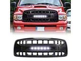 American Modified Armor Upper Replacement Grille with LED Off-Road Lights; Black (02-05 RAM 1500)