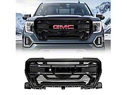 American Modified Armor Upper Replacement Grille with Emblem Base; Glossy Black (19-21 Sierra 1500; 2022 Sierra 1500 Limited)