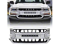 American Modified Armor Upper Replacement Grille with LED Off-Road Lights; Chrome (16-18 Silverado 1500)