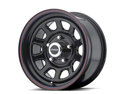 American Racing AR767 Gloss Black Steel with Red and Blue Stripe 8-Lug Wheel; 16x7; 0mm Offset (01-06 Sierra 3500 HD SRW)