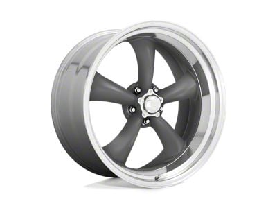 American Racing Classic Torq Thrust II Mag Gray with Machined Lip 5-Lug Wheel; 22x9; 15mm Offset (02-08 RAM 1500, Excluding Mega Cab)