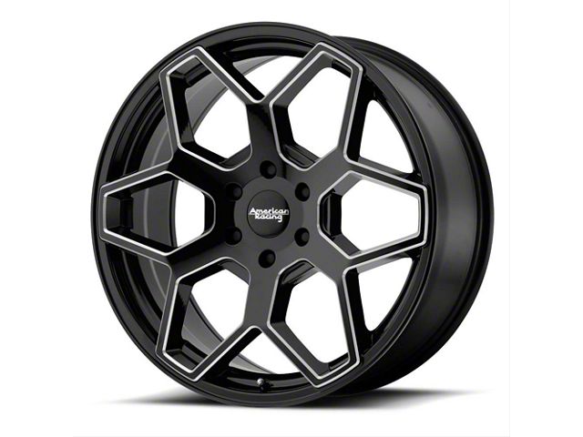 American Racing AR916 Gloss Black Milled 6-Lug Wheel; 22x9; 15mm Offset (2024 Ranger)