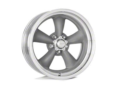 American Racing Classic Torq Thrust II Custom Gray with Polished Lip 5-Lug Wheel; 15x10; -24mm Offset (87-90 Dakota)