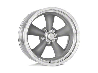 American Racing Classic Torq Thrust II Custom Gray with Polished Lip 5-Lug Wheel; 15x10; -37mm Offset (87-90 Dakota)