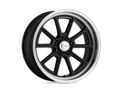 American Racing Draft Gloss Black with Diamond Cut Lip 5-Lug Wheel; 18x10; 0mm Offset (87-90 Dakota)