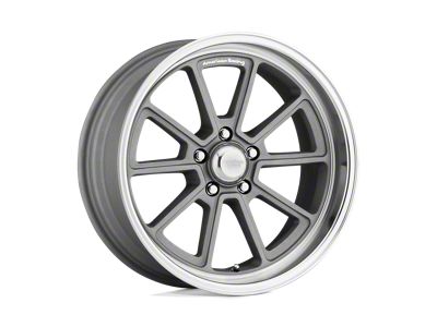 American Racing Draft Vintage Silver with Diamond Cut Lip 5-Lug Wheel; 18x10; 0mm Offset (87-90 Dakota)