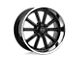 American Racing Rodder Gloss Black with Diamond Cut Lip 5-Lug Wheel; 20x8; 0mm Offset (87-90 Dakota)