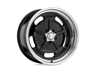 American Racing Salt Flat Gloss Black with Diamond Cut Lip 5-Lug Wheel; 17x7; 0mm Offset (87-90 Dakota)