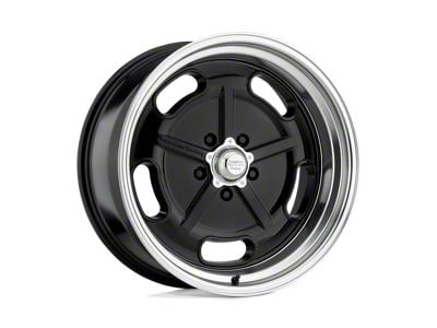 American Racing Salt Flat Gloss Black with Diamond Cut Lip 5-Lug Wheel; 17x8; 0mm Offset (87-90 Dakota)