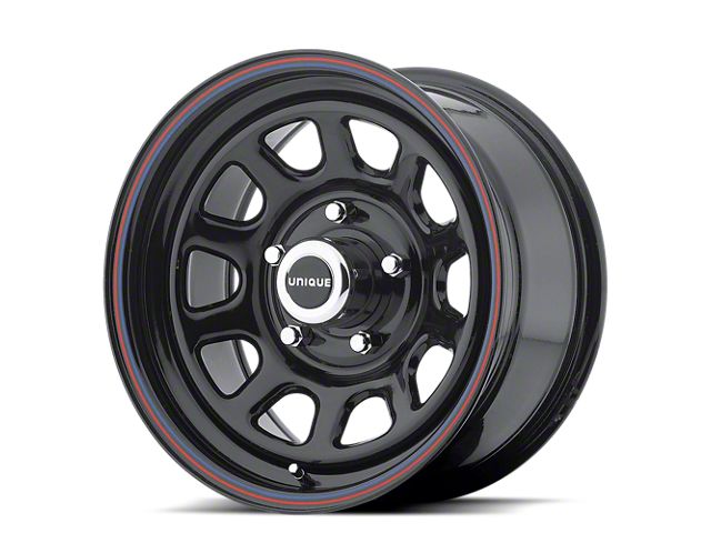 American Racing AR767 Gloss Black Steel with Red and Blue Stripe 6-Lug Wheel; 16x8; 12mm Offset (99-06 Sierra 1500)