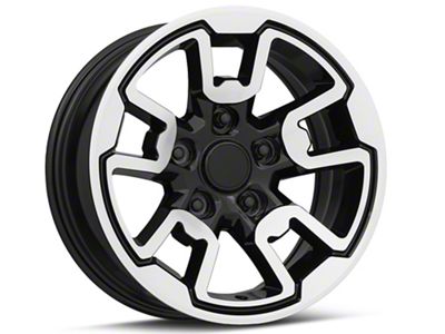 American Trucks Wheels Rebel Style Gloss Black Machined 5-Lug Wheel; 17x8; 18mm Offset (94-01 RAM 1500)