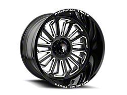 American Truxx Butcher Gloss Black Milled 8-Lug Wheel; 22x12; -51mm Offset (01-06 Sierra 2500 HD)