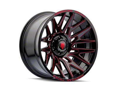 American Truxx Evolution Gloss Black with Prizm Red 8-Lug Wheel; 22x12; -44mm Offset (01-06 Sierra 2500 HD)