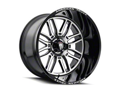 American Truxx Restless Gloss Black Machined 8-Lug Wheel; 24x14; -76mm Offset (01-06 Sierra 2500 HD)