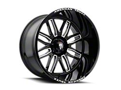 American Truxx Restless Gloss Black Milled 8-Lug Wheel; 22x12; -44mm Offset (01-06 Sierra 2500 HD)