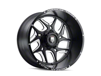 American Truxx Sweep Satin Black Milled 8-Lug Wheel; 24x14; -76mm Offset (01-06 Sierra 2500 HD)