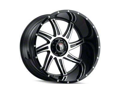 American Truxx Vortex Gloss Black Machined 8-Lug Wheel; 22x12; -44mm Offset (01-06 Sierra 2500 HD)