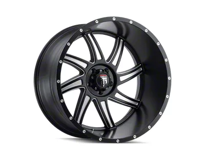 American Truxx Vortex Satin Black Milled 8-Lug Wheel; 24x14; -76mm Offset (01-06 Sierra 2500 HD)