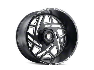 American Truxx Cosmos Satin Black Milled 8-Lug Wheel; 22x12; -44mm Offset (01-06 Sierra 3500 HD SRW)