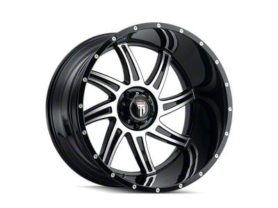 American Truxx Vortex Gloss Black Machined 8-Lug Wheel; 22x12; -44mm Offset (01-06 Sierra 3500 HD SRW)