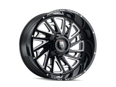 American Truxx Blade Gloss Black Milled 8-Lug Wheel; 24x14; -76mm Offset (01-06 Silverado 2500 HD)