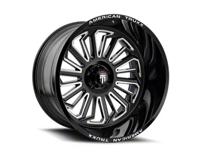 American Truxx Butcher Gloss Black Milled 8-Lug Wheel; 24x14; -76mm Offset (03-09 RAM 2500)