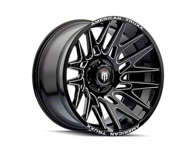 American Truxx Evolution Gloss Black Milled 8-Lug Wheel; 22x12; -44mm Offset (03-09 RAM 2500)