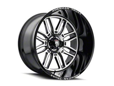 American Truxx Restless Gloss Black Machined 8-Lug Wheel; 24x14; -76mm Offset (03-09 RAM 2500)