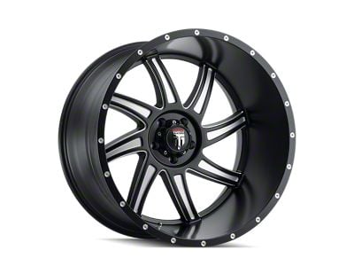 American Truxx Vortex Satin Black Milled 8-Lug Wheel; 22x12; -44mm Offset (03-09 RAM 2500)