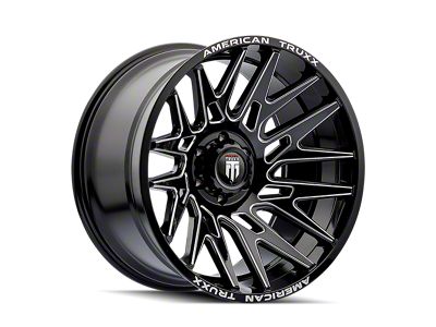 American Truxx Evolution Gloss Black Milled 8-Lug Wheel; 22x12; -44mm Offset (03-09 RAM 3500 SRW)