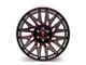 American Truxx Evolution Gloss Black with Prizm Red 8-Lug Wheel; 22x12; -44mm Offset (03-09 RAM 3500 SRW)