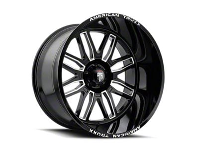 American Truxx Restless Gloss Black Milled 8-Lug Wheel; 24x14; -76mm Offset (03-09 RAM 3500 SRW)