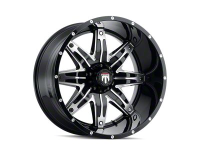 American Truxx Lonestar Gloss Black Machined 8-Lug Wheel; 22x12; -44mm Offset (11-14 Sierra 2500 HD)