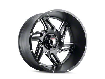 American Truxx Spurs Satin Black Milled 8-Lug Wheel; 24x14; -76mm Offset (11-14 Sierra 2500 HD)